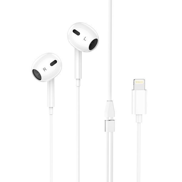 Наушники проводные HOCO M1 Max (Lightning) White