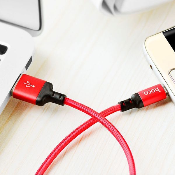 Кабель HOCO X14 USB to Micro 2,4A, 1m, nylon, алюминиевые подключения