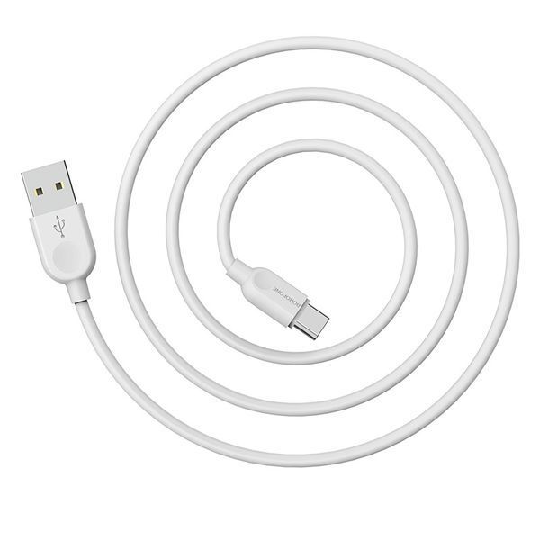 Кабель BOROFONE BX14 USB to Type-C 2.4A, 3m, PVC, TPE connectors, White