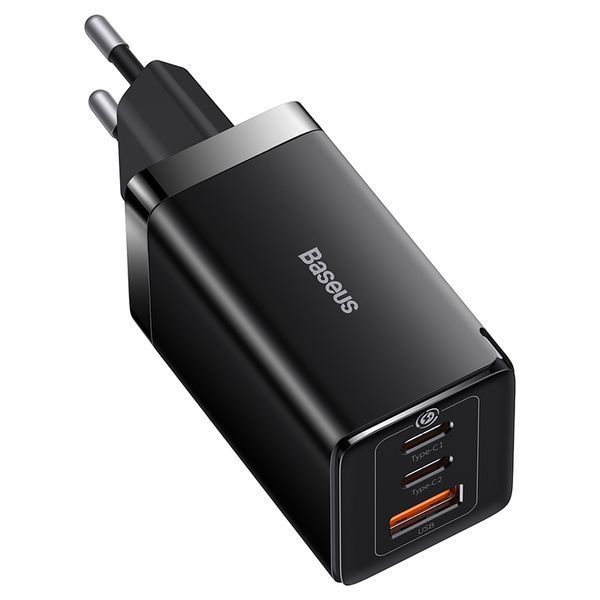 Мережевий зарядний пристрій з кабелем Baseus GaN5 Pro Fast Charger 2C+U 65W EU Black(Baseus Xiaobai charging Cable Type-C to Type-C 100W)