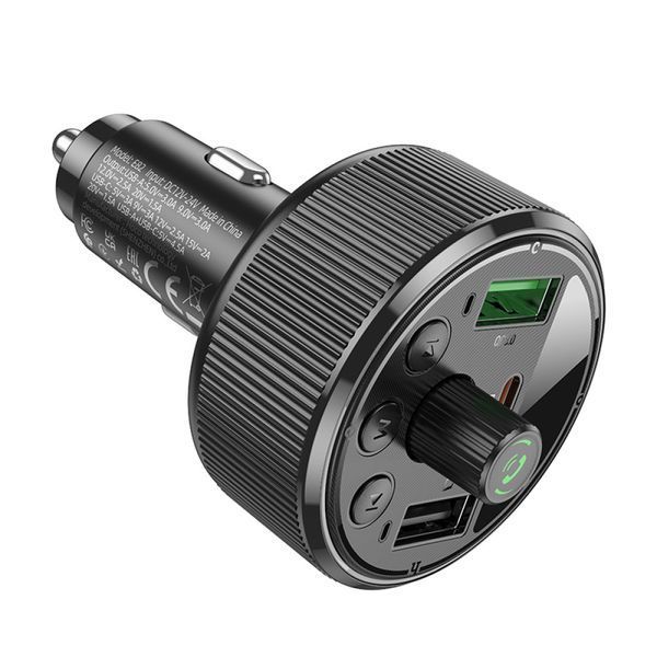 ОЗУ с FM-модулятором HOCO E82 Guerrero PD30W+QC3.0 car BT FM transmitter Black
