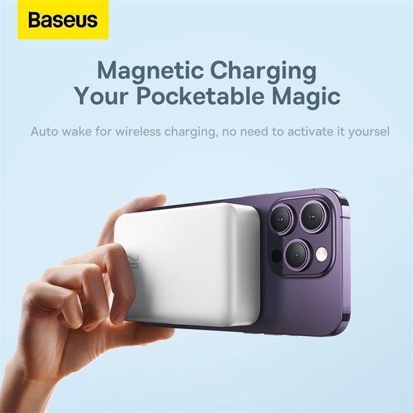 Внешний аккумулятор Baseus Magnetic Mini Wireless Fast Charge Power Bank 20000mAh 20W White