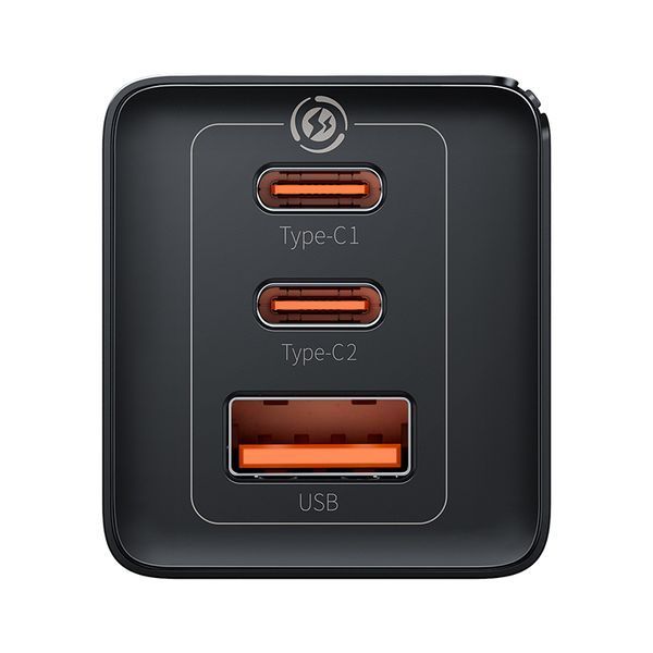 Мережевий зарядний пристрій з кабелем Baseus GaN5 Pro Fast Charger 2C+U 65W EU Black(Baseus Xiaobai charging Cable Type-C to Type-C 100W)