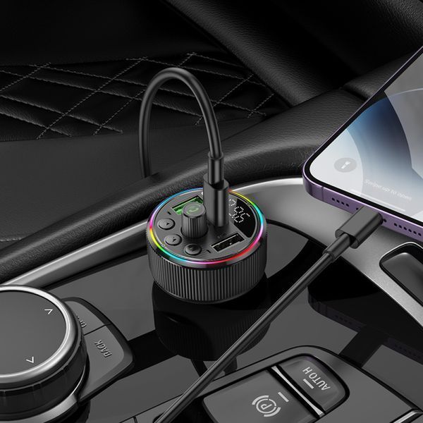 ОЗУ с FM-модулятором HOCO E82 Guerrero PD30W+QC3.0 car BT FM transmitter Black