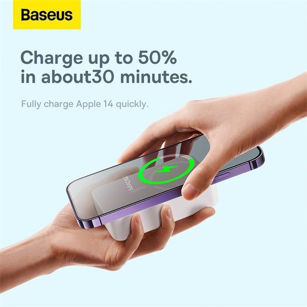 Внешний аккумулятор Baseus Magnetic Mini Wireless Fast Charge Power Bank 20000mAh 20W White