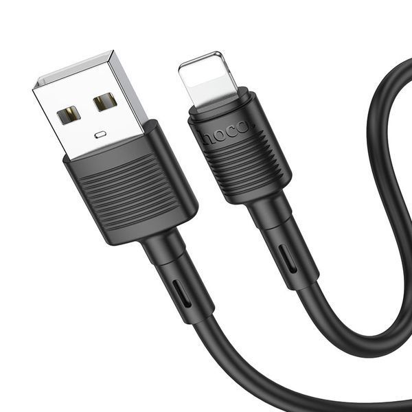 Кабель HOCO X83 USB to iP 2.4A, 1m, PVC, PVC connectors, Black
