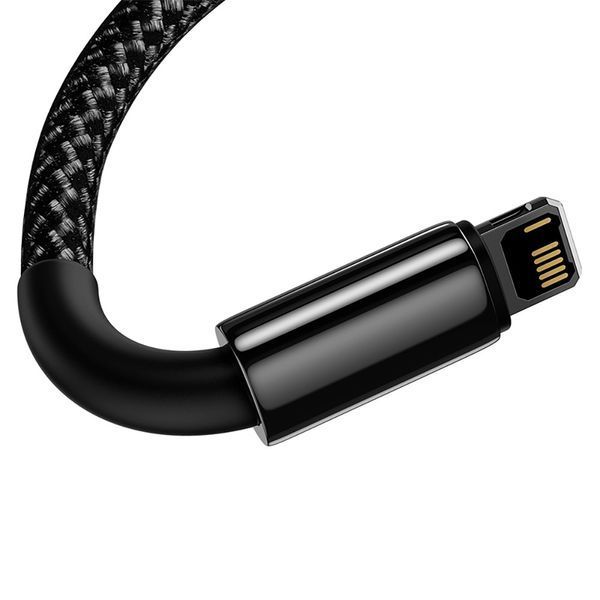 Кабель Baseus Tungsten Gold Fast Charging Data Cable USB to iP 2.4A 1m Black