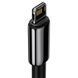 Кабель Baseus Tungsten Gold Fast Charging Data Cable USB to iP 2.4A 1m Black