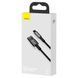 Кабель Baseus Tungsten Gold Fast Charging Data Cable USB to iP 2.4A 1m Black