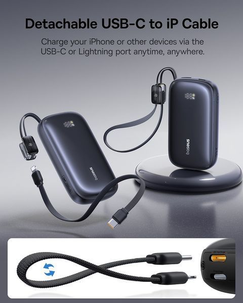 Зовнішній акумулятор Baseus EnerFill FC21 Qpow 3 Ultra Digital Display Power Bank 20000mAh 22.5W Cosmic Black