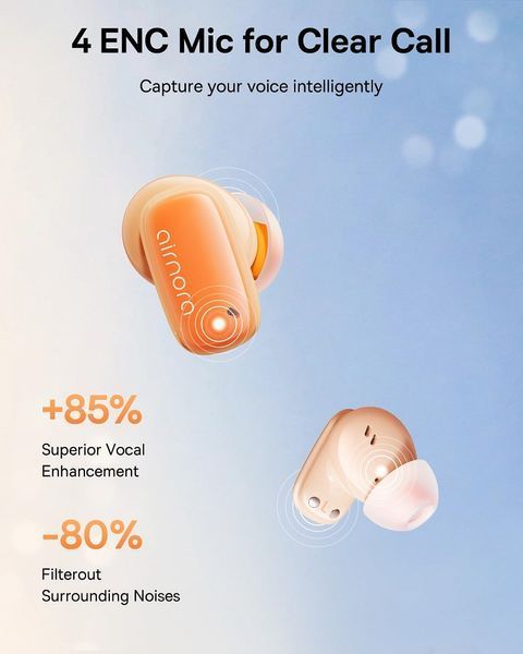 Бездротові навушники TWS Baseus AirNora 2 , ANC, Gradient Orange