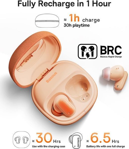 Бездротові навушники TWS Baseus AirNora 2 , ANC, Gradient Orange