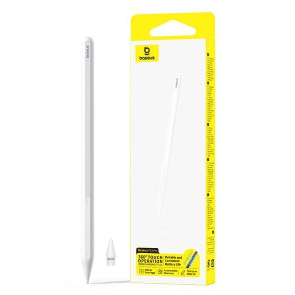 Стилус Baseus Smooth Writing PS3 Pro 360&deg; Touch Operation Wired Charging Stylus Moon White (With Type-C*1 Cable and Tip*1)