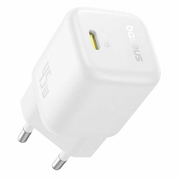 Сетевое зарядное устройство для Baseus PicoGo GaN Fast Charger 1C 45W EU Moon White