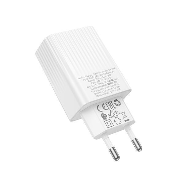 Сетевое зарядное устройство для BOROFONE BAS75A Source single port PD30W charger (EU) White