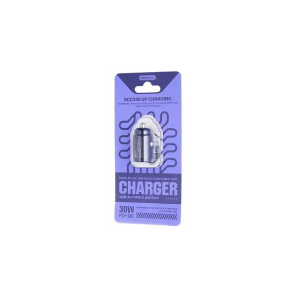 Автомобільний зарядний пристрій REMAX Tanya Series PD+QC 30W1A+1C Multi-compatible Fast Charger RCC359 Black