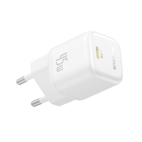 Сетевое зарядное устройство для Baseus PicoGo GaN Fast Charger 1C 45W EU Moon White