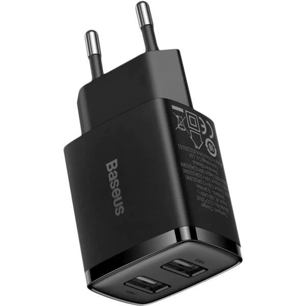 Сетевое зарядное устройство для Baseus Compact Charger 2U 10.5W EU Black