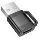 Адаптер HOCO UA31D USB для Type-C female USB2.0 adapter Black