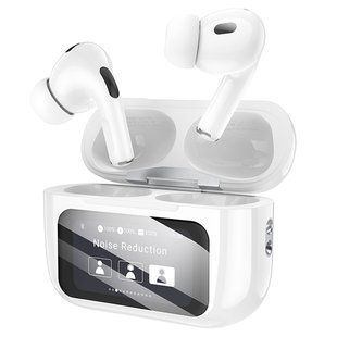 Бездротові навушники TWS BOROFONE BW76 Brocade, touch screen, ANC, Champagne White