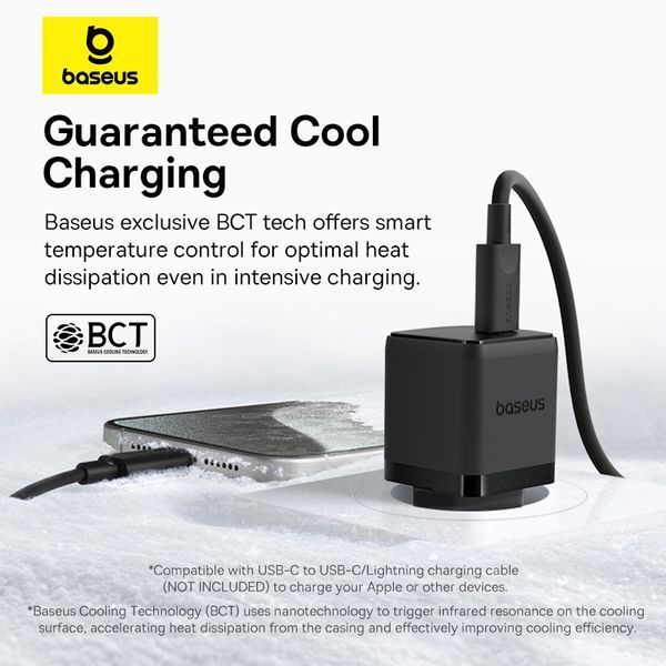 Мережевий зарядний пристрій Baseus Palm Fast Charger 1C 30W EU Cluster Black