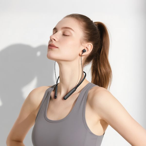 Беспроводные спортивные наушники BOROFONE BE72 Sun neck hanging BT earphones Black