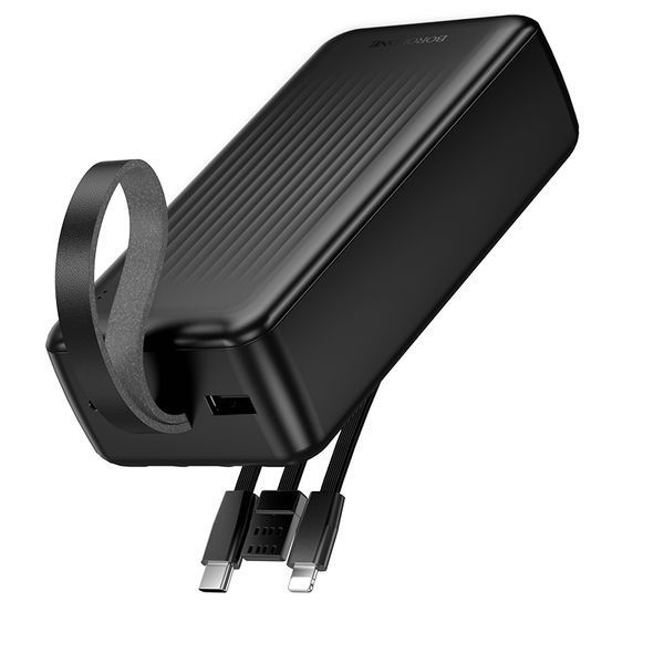 Внешний аккумулятор BOROFONE BJ79B Clever power bank with 3 cables(30000mAh) Black
