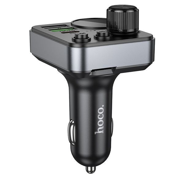 ОЗУ с FM-модулятором HOCO E86 Alegria 48W dual port PD30W+QC3.0 car BT FM transmitter Black