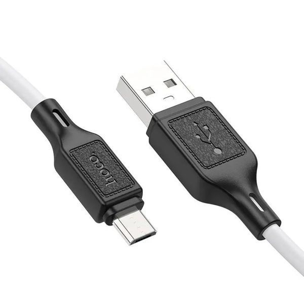 Кабель HOCO X90 Cool silicone charging data cable for Micro White