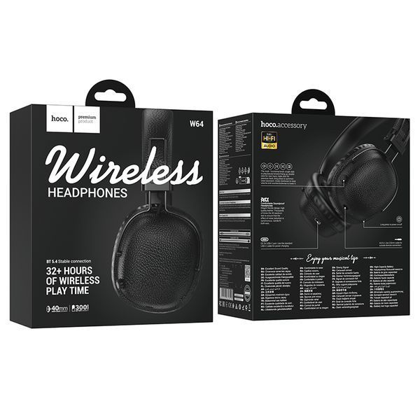 Беспроводные накладные наушники HOCO W64 Earl ⅡBT headphones Black