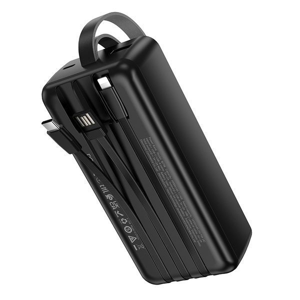 Внешний аккумулятор BOROFONE BJ79B Clever power bank with 3 cables(30000mAh) Black