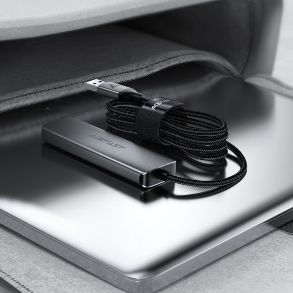 USB-хаб ACEFAST J17 USB-A 4-in-1 HUB Metal Gray