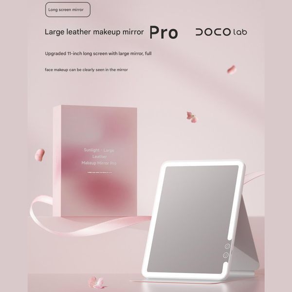 Зеркало для макияжа Xiaomi DOCO 11" Daylight Portable Flat Mirror Pro Pink