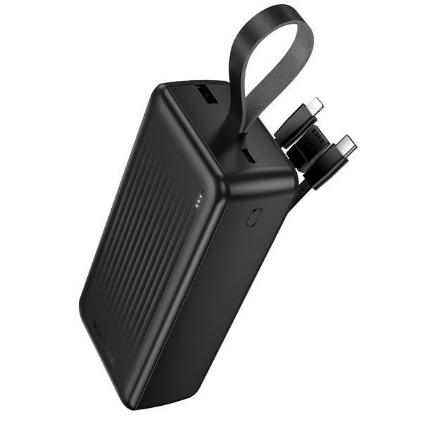 Внешний аккумулятор BOROFONE BJ79B Clever power bank with 3 cables(30000mAh) Black