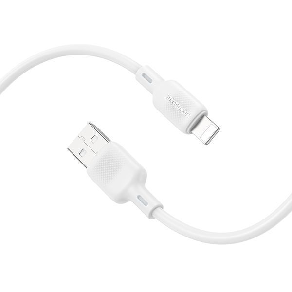 Кабель BOROFONE BX113 Lenny silicone charging data cable iP(L=1M) White