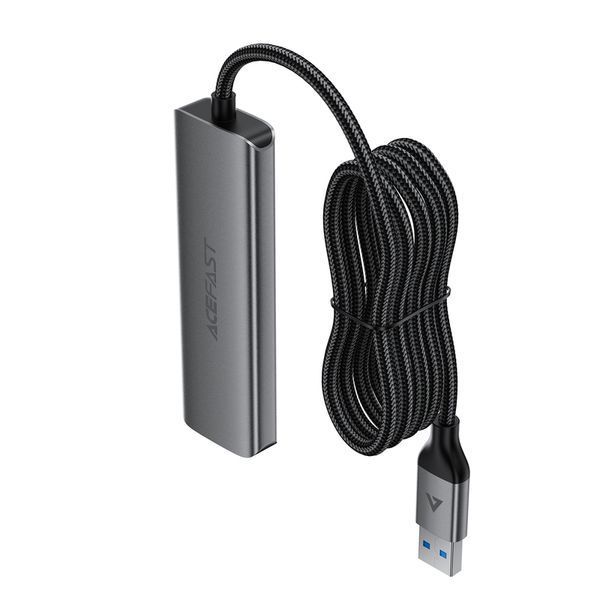 USB-хаб ACEFAST J17 USB-A 4-in-1 HUB Metal Gray