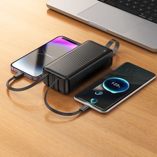 Внешний аккумулятор BOROFONE BJ79B Clever power bank with 3 cables(30000mAh) Black