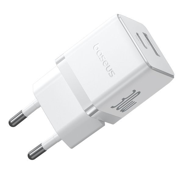 Мережевий зарядний пристрій Baseus Palm Fast Charger C+U 30W EU Moon White