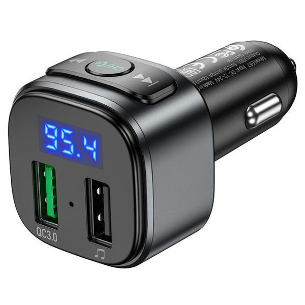 ОЗУ с FM-модулятором HOCO E67 Fighter QC3.0 18W car BT FM transmitter Black