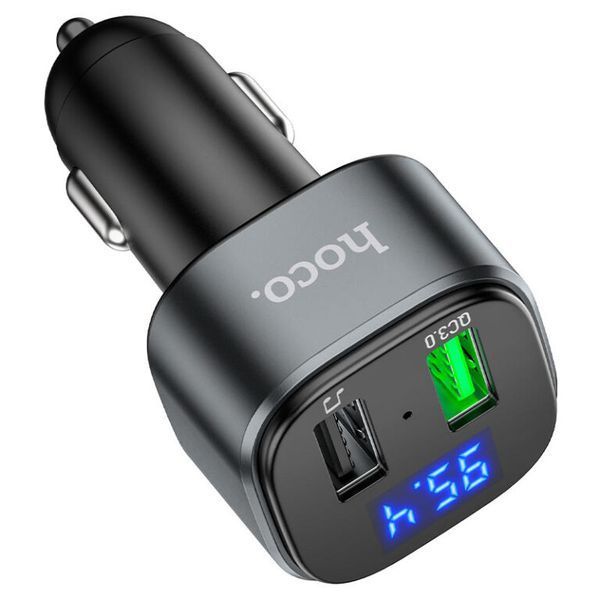 ОЗУ с FM-модулятором HOCO E67 Fighter QC3.0 18W car BT FM transmitter Black