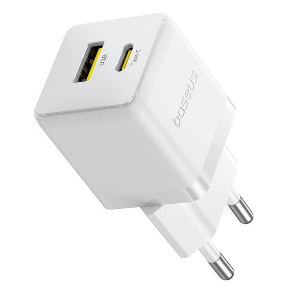 Мережевий зарядний пристрій Baseus Palm Fast Charger C+U 30W EU Moon White