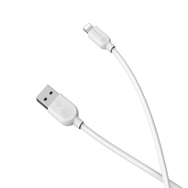 Кабель BOROFONE BX14 USB to iP 2.4A, 2m, PVC, TPE connectors, White
