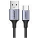 Кабель UGREEN US288 USB-A 2.0 to USB-C Cable Nickel Plating Aluminum Braid 2m (Black) (UGR-60128)