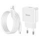Сетевое зарядное устройство с кабелем HOCO C106A Leisure single port charger set(Micro) 10.5W White