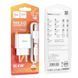 Сетевое зарядное устройство с кабелем HOCO C106A Leisure single port charger set(Micro) 10.5W White