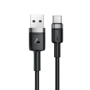 Кабель ACEFAST C22-04, USB to Type-C, 3A, 1.2m, Nylon Braid, Aluminum Alloy + TPE connectors, Black