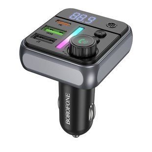 ОЗУ с FM-модулятором BOROFONE BC50 Ascenso PD20W+QC3.0 car BT FM transmitter Black