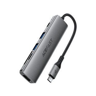 USB-хаб ACEFAST J18 USB-C 6-in-1 HUB docking station Metal Gray
