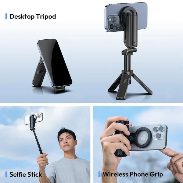 Селфі-монопод Ulanzi JJ03 3-in-1 Magnetic Phone Tripod with Remote Control Black
