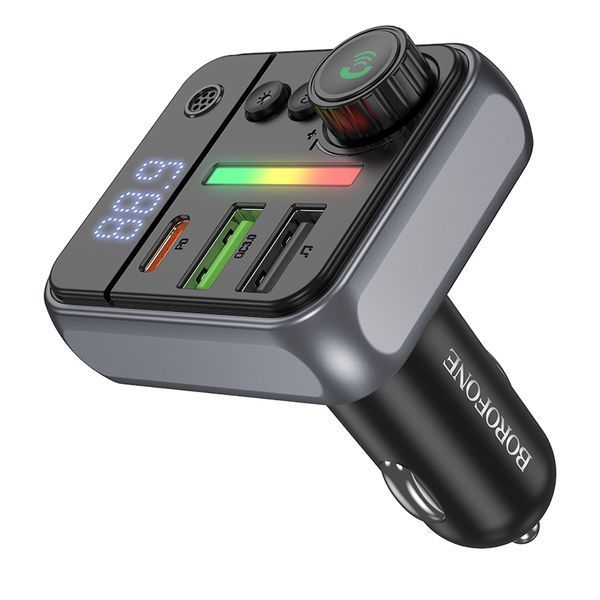 ОЗУ с FM-модулятором BOROFONE BC50 Ascenso PD20W+QC3.0 car BT FM transmitter Black
